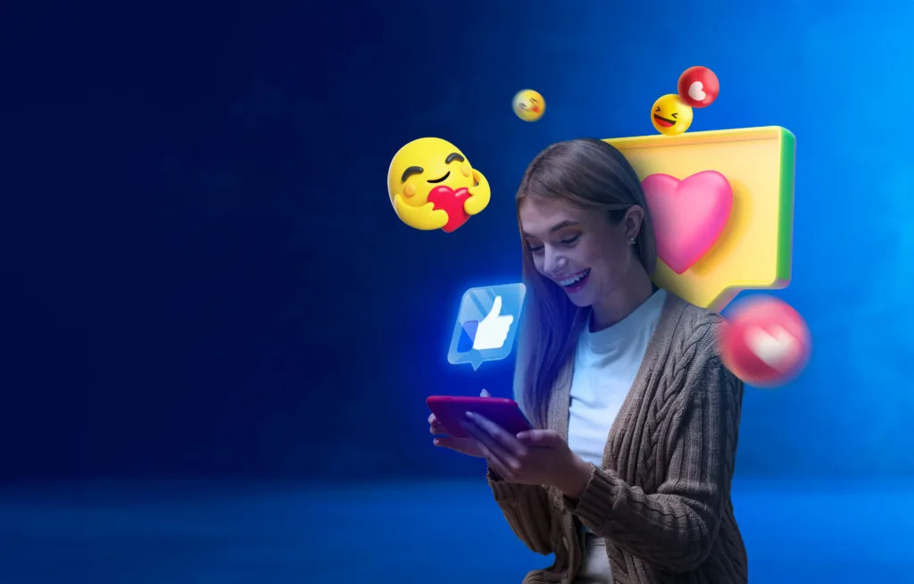 Person managing multiple social media platforms